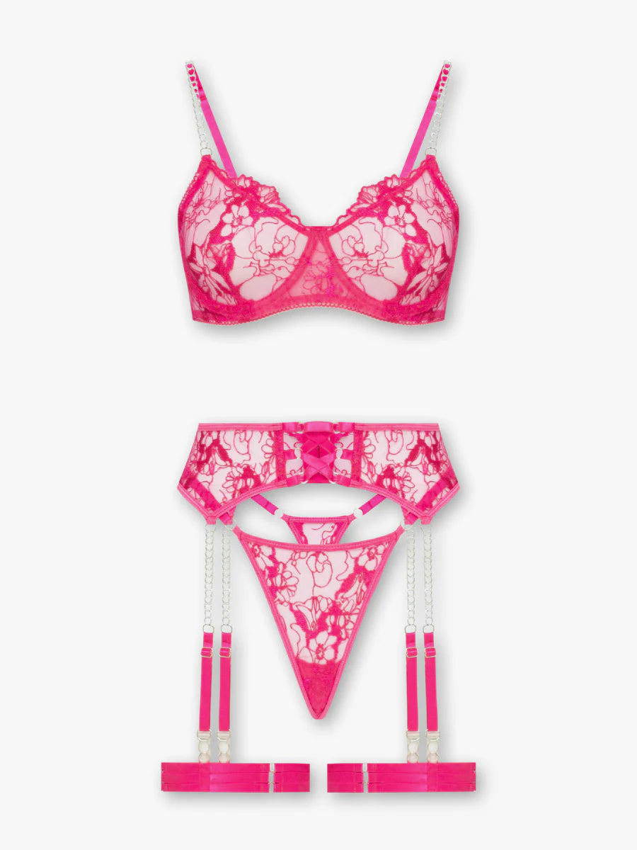 Zincir Askılı Premium Pembe Takım